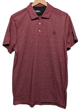 Rugby University Mens Size Large Lightweight Burgundy Red Polo T Shirt Academia